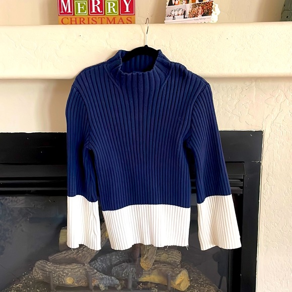 POLO Ralph Lauren (Large) Blue/White Sweater - Picture 1 of 3